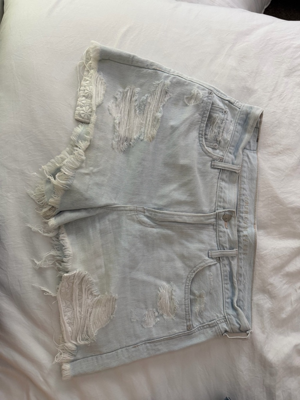 American Eagle Outfitters light wash High-Rise Festival Denim shorts